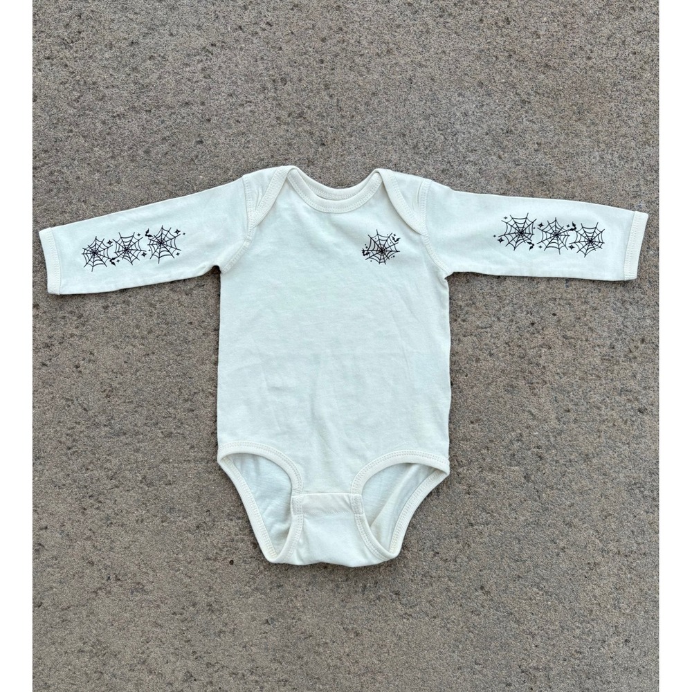 Baby Halloween Spiderweb Bodysuit One Piece Long Sleeve 12 Months